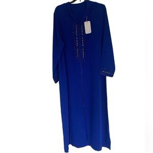 Moroccan Djellaba abaya royal blue